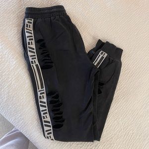 LF distressed black/gray sweatpants size small
